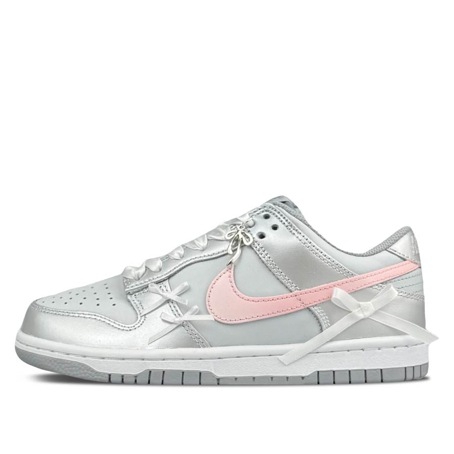 Nike Nike Dunk Abrasion Resistant Low top Skateboard Shoes Women's Silver Pink