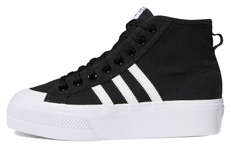 Adidas Originals Nizza Wmns Adidas Originals Platform Mid 'Core Black White' Women's