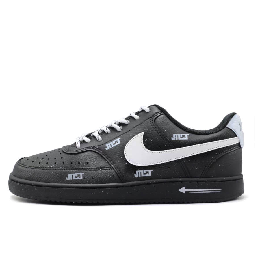 Nike Nike Court Vision 1 Gothic Rhythm Abrasion Resistant Abrasion Resistant Low top Skateboard Shoes Unisex Black White
