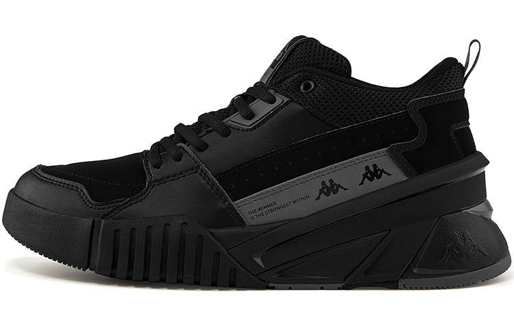 Kappa Skateboard Shoes Unisex Mid Top Black