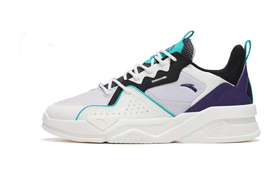 Anta G6 Slip Resistant Cushioning Slip Resistant Cushioning Low top Skateboard Shoes Men's White Black Purple