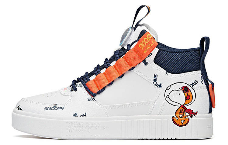Anta High top Skateboard Shoes Women's White Blue Orange