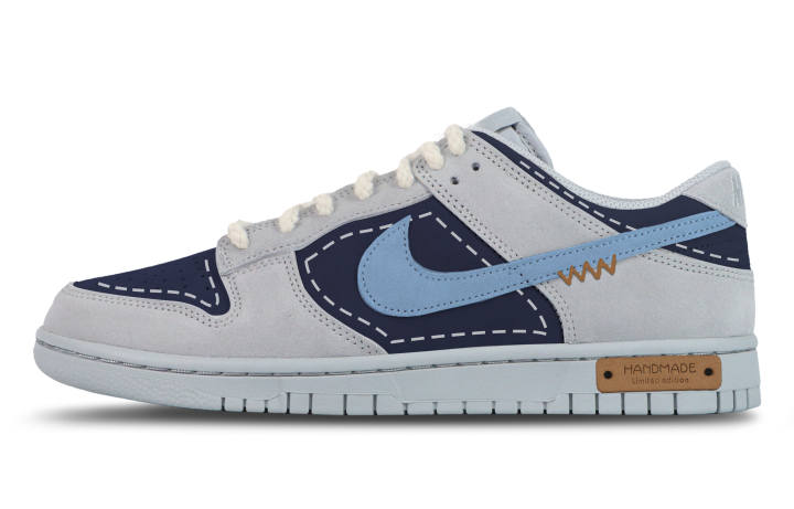 Nike Nike Dunk Abrasion Resistant Abrasion Resistant Low top Skateboard Shoes Unisex Blue Gray