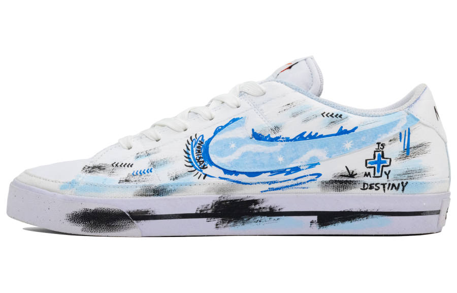 Nike Nike Court Legacy Abrasion Resistant Abrasion Resistant Low top Skateboard Shoes Unisex White Blue