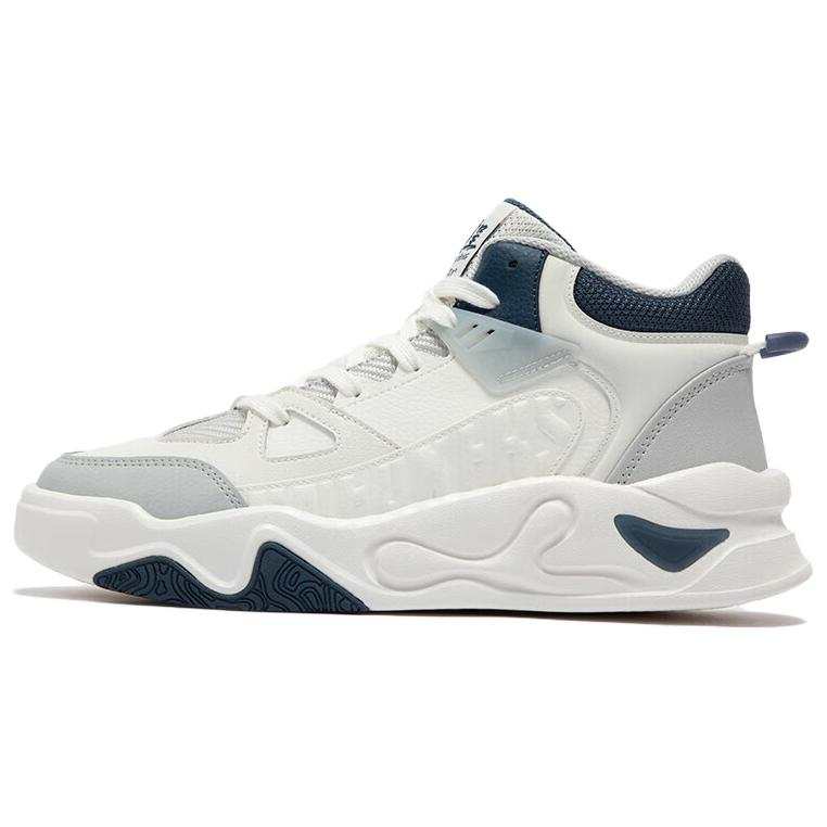 361° Jincheng 4 Slip Resistant Abrasion Resistant High top Skateboard Shoes Men's White Gray Blue