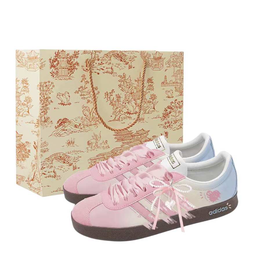 Adidas Adidas VL COURT 2.0 Cushioning Low top Skateboard Shoes Unisex Blue Pink