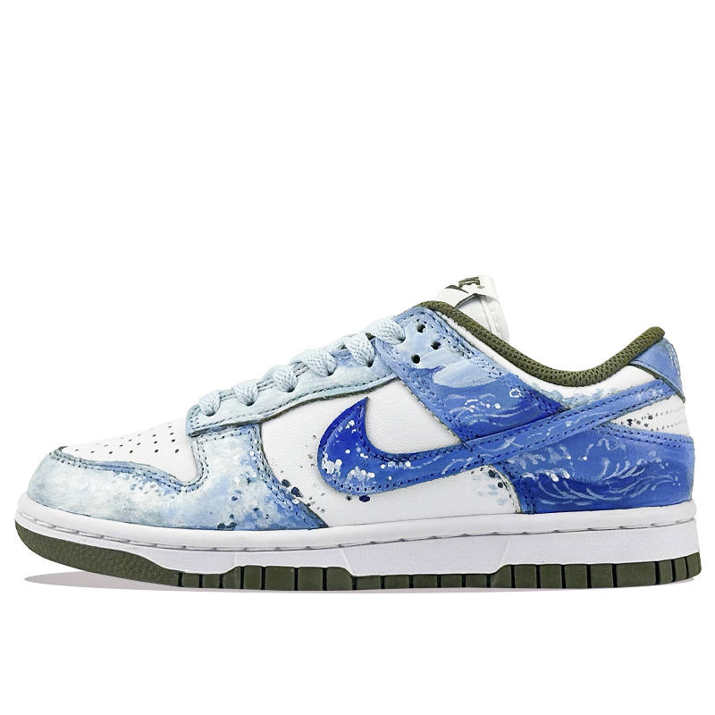 Nike Nike Dunk Cushioning, Wear Resistant Low top Skateboard Shoes Unisex White Blue
