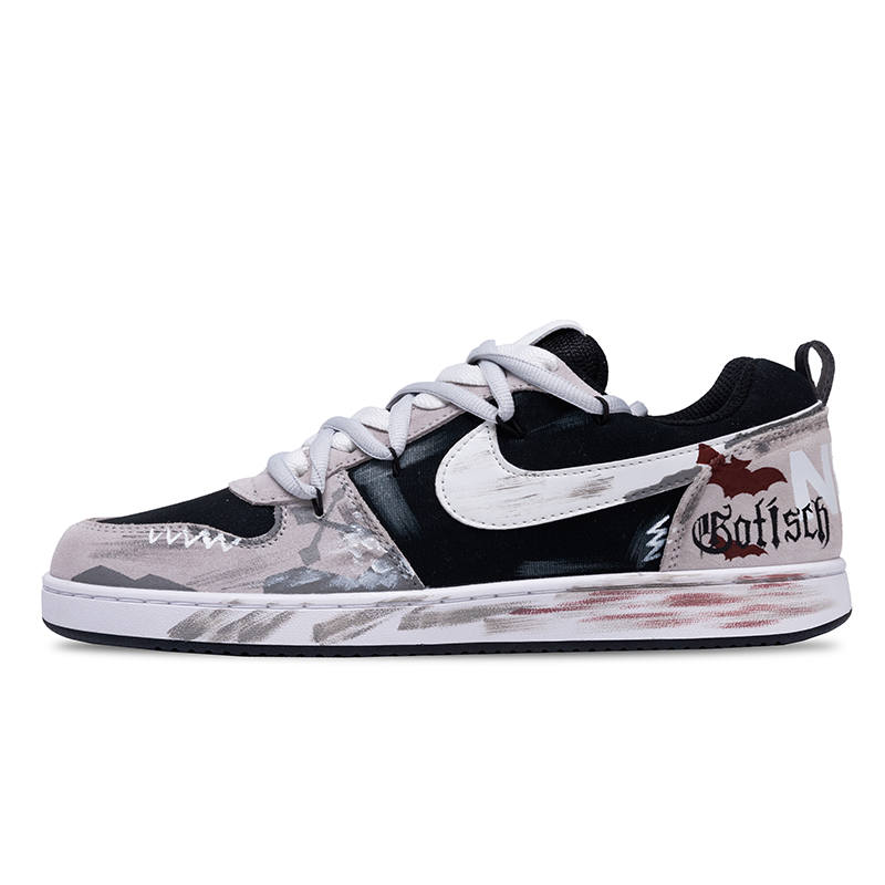 Nike Nike Court Borough Aeon Of Desolation Slip Resistant Abrasion Resistant Low top Skateboard Shoes Men's Light Gray