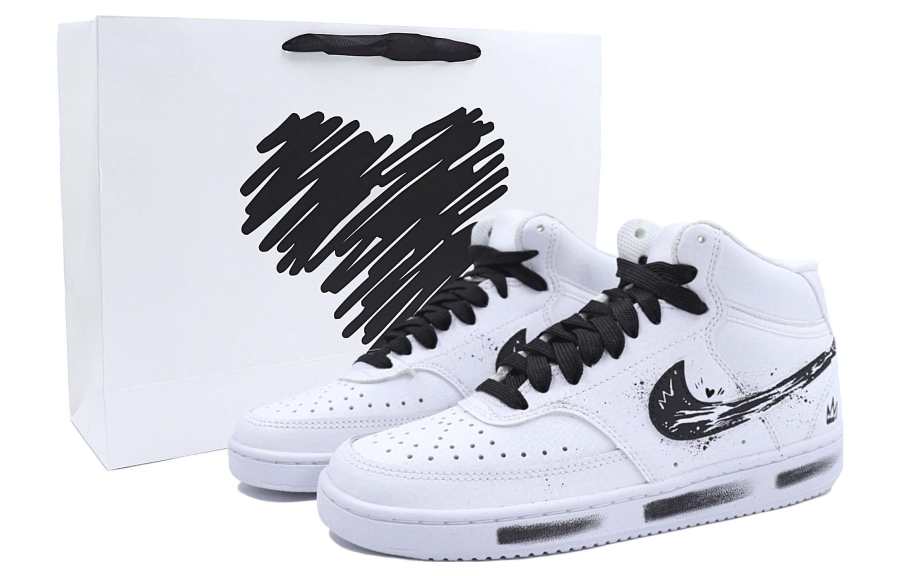 Nike Nike Court Vision Mid Skateboard Shoes Men's High Top Black/White
