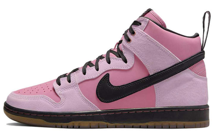 Nike Nike x KCDC Dunk SB High top Skateboard Shoes Unisex Pink Black