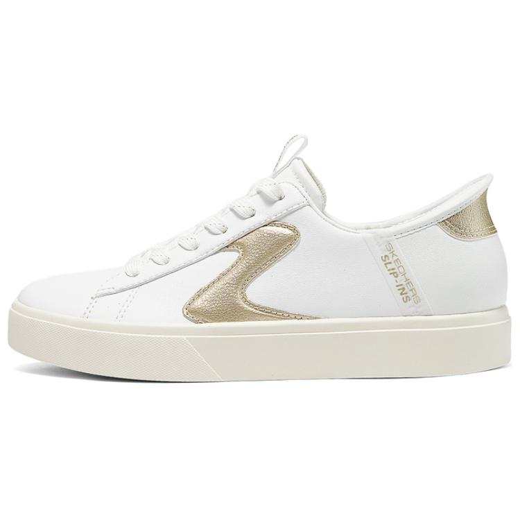Skechers Court Classics Breathable Low top Skateboard Shoes Women's White Gold