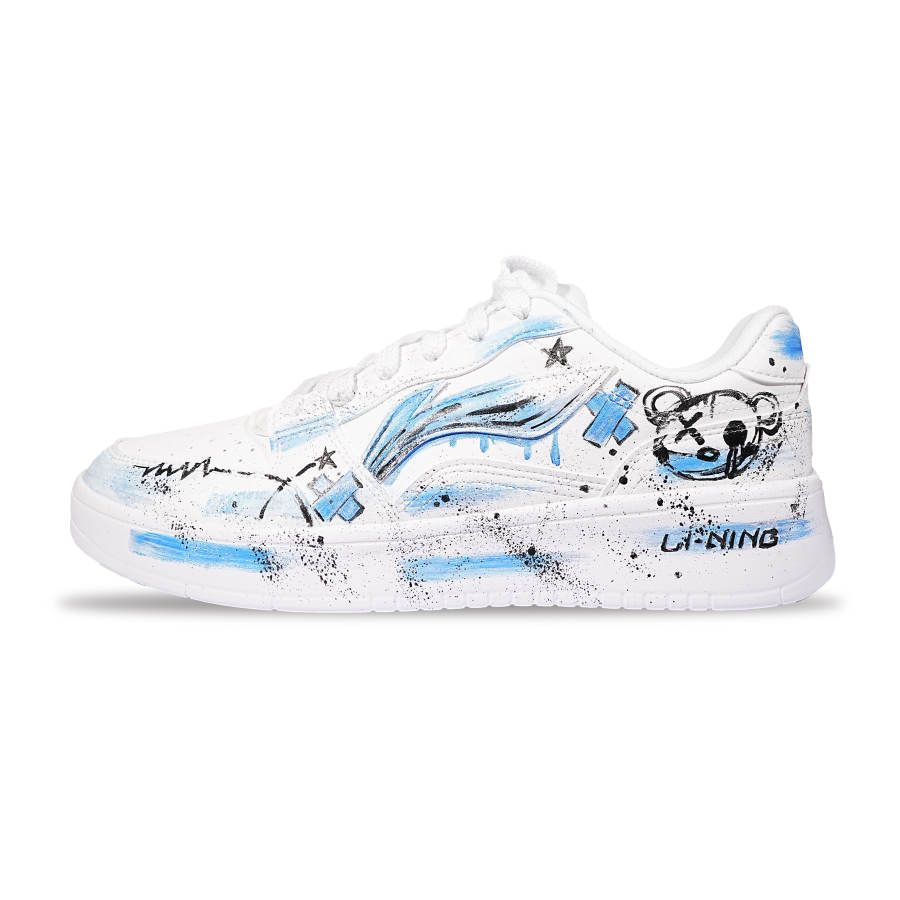 Li-Ning Li Ning Sycee Slip Resistant Cushioning Abrasion Resistant Low top Skateboard Shoes Unisex White Blue