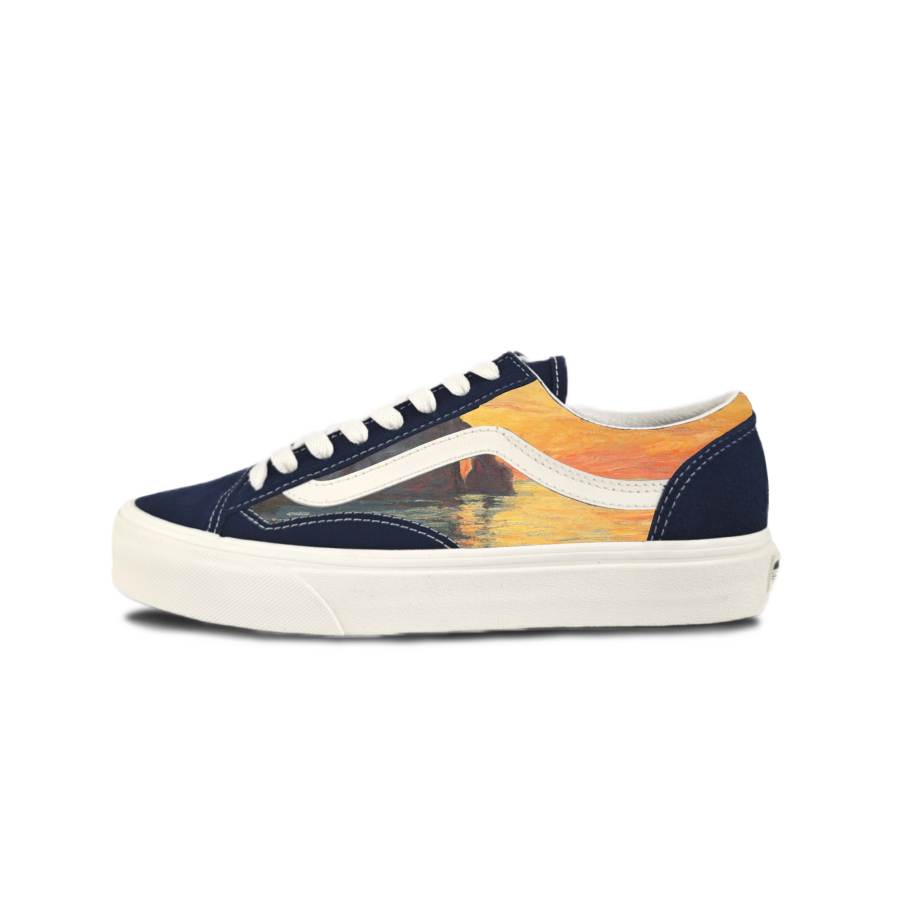 Vans Style 36 Suede Slip Resistant Abrasion Resistant Low top Skateboard Shoes Unisex Blue Yellow