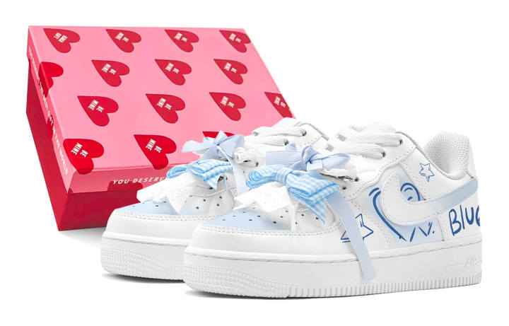 Nike Nike Air Force 1 Low top Skateboard Shoes Women's Sky Blue
