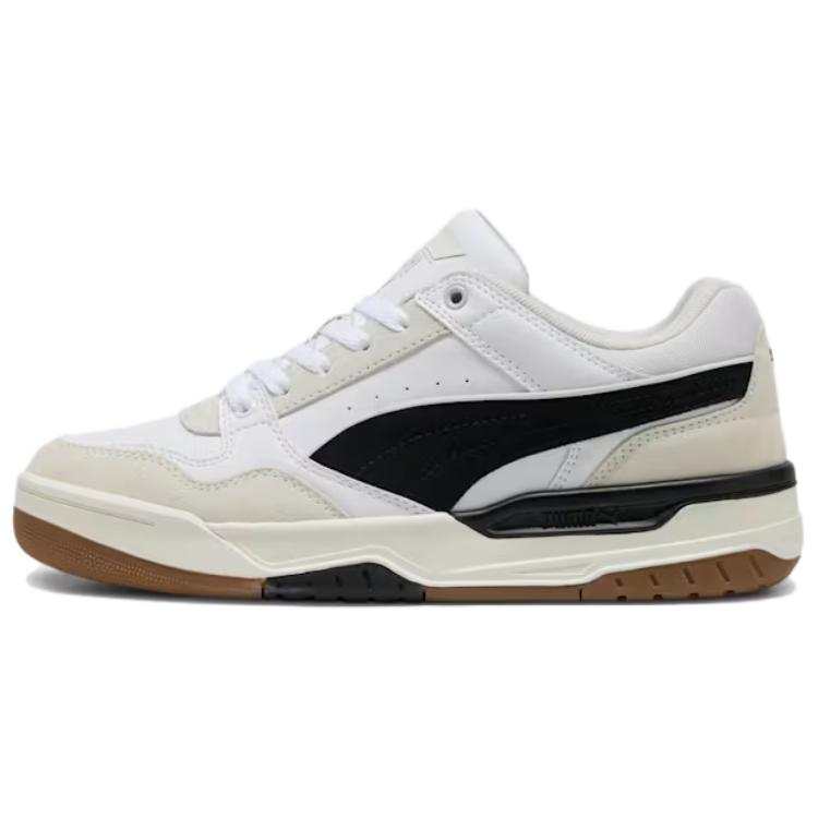 PUMA REBOUND Abrasion Resistant Low top Skateboard Shoes Unisex White Beige Black