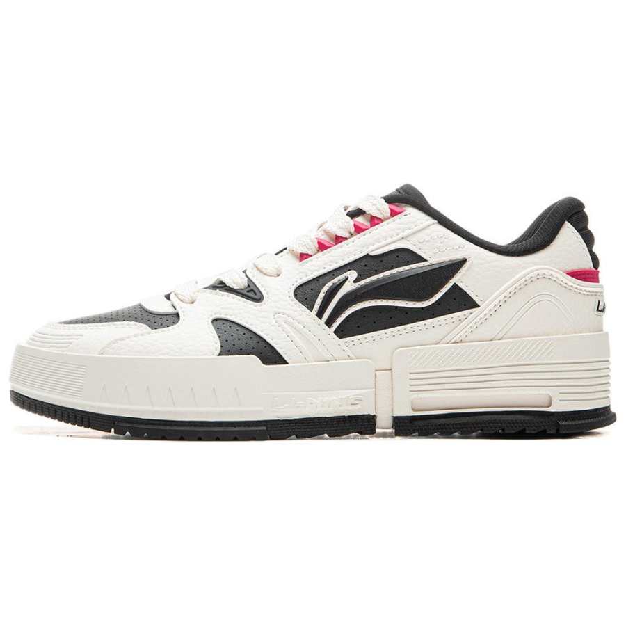 Li-Ning Li Ning Slip Resistant Cushioning Abrasion Resistant Low top Skateboard Shoes Women's White Black