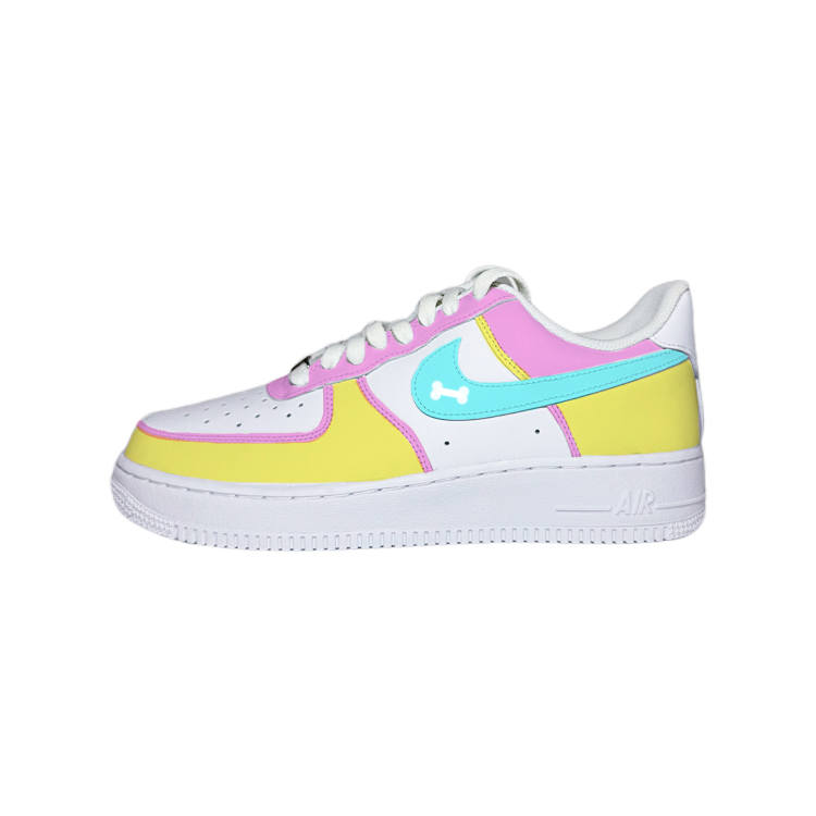 Nike Nike Air Force 1 Bone Low top Skateboard Shoes Women's Pink White Yellow