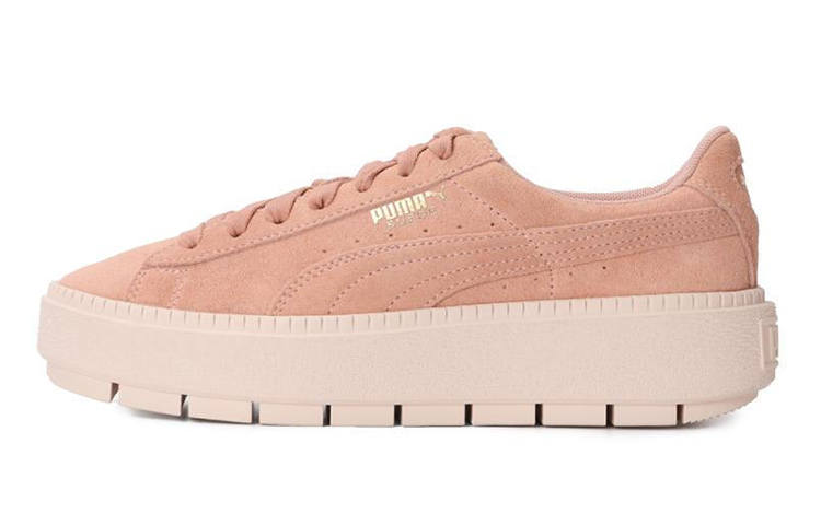 PUMA x FENTY BEAUTY Platform Trace WN Cow Split Leather Lightweight Low top Casual Urban Chic Style Women's Pink