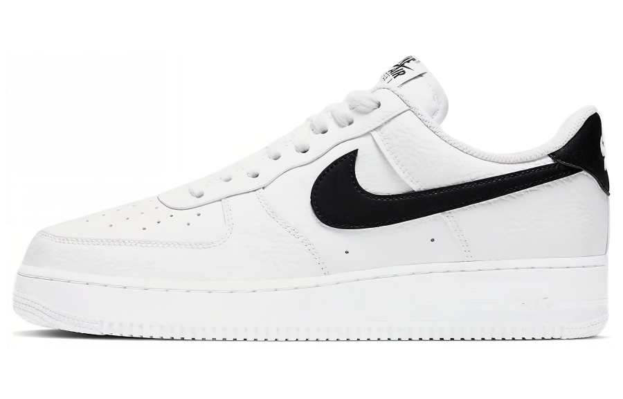 Nike Nike Air Force 1 'White And Black' Leather Slip Resistant Low top Skateboard Shoes Men's White Black