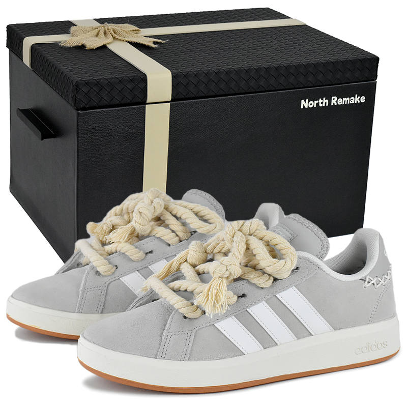 Adidas Adidas Grand Court Base 00s Gray Vintage Dust Low top Skateboard Shoes Unisex Gray White