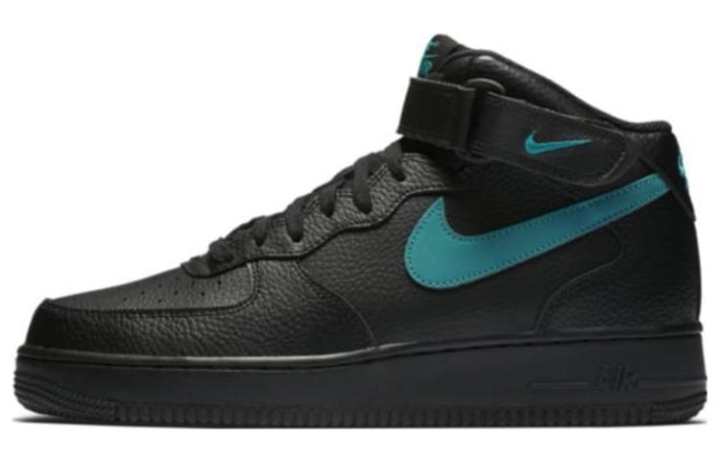Nike Nike Air Force 1 Non slip Lightweight Mid top Skateboard Shoes Unisex Black