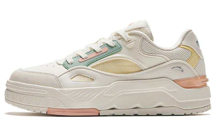Anta Slip Resistant Abrasion Resistant Low top Skateboard Shoes Women's White Multicolor