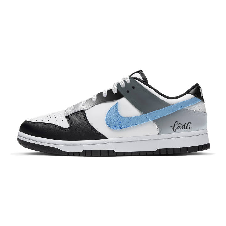Nike Nike Dunk Summer Panda Synthetic Leather Low top Skateboard Shoes Unisex Black White Blue