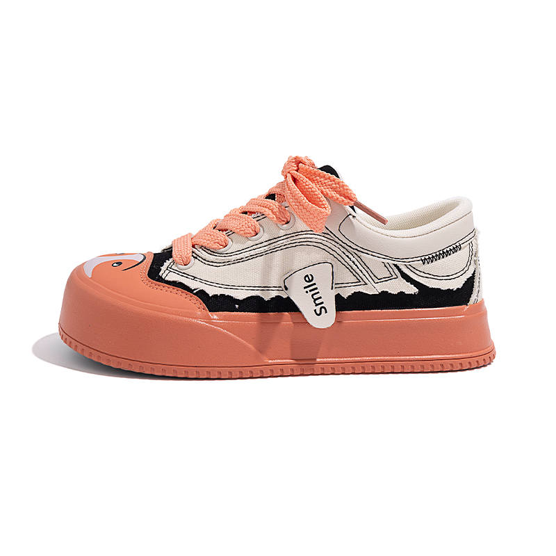 DD&OO Low top Skateboard Shoes Women's Black Orange