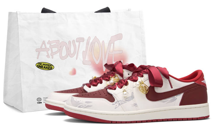 Jordan Jordan Air Jordan 1 Love Forever Low top Skateboard Shoes Unisex Red