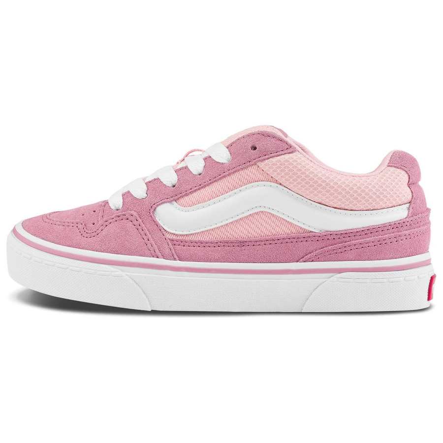 Vans Caldrone Textile, Split Cow Leather Cushioning Abrasion Resistant Low top Skateboard Shoes Women's Pink