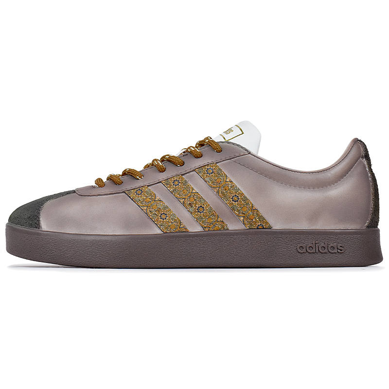 Adidas Adidas Vl Court Classic Abrasion Resistant Low top Skateboard Shoes Unisex Red Brown