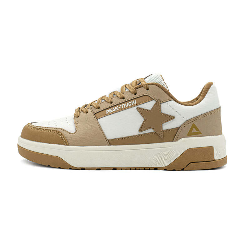 PEAK Cushioning, Wear Resistant Low top Skateboard Shoes Men's White Brown