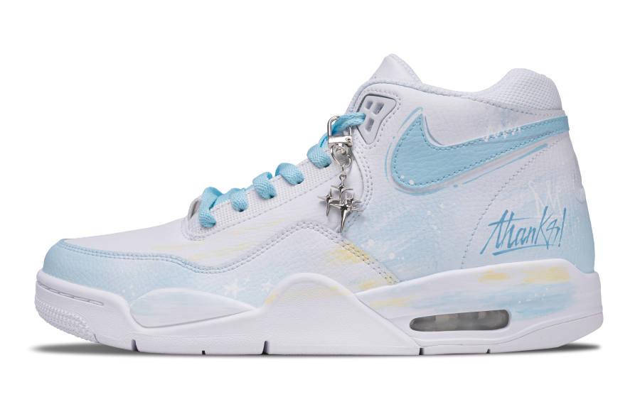 Nike Nike Flight Legacy Lake Sea Abrasion Resistant Mid top Vintage Basketball Shoes Men's Light Blue