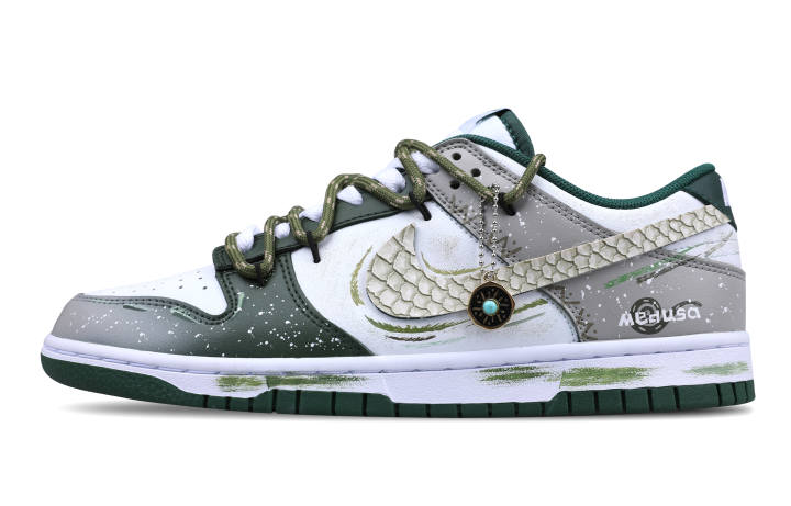 Nike Nike Dunk Slip Resistant Low top Skateboard Shoes Unisex White Green Gray