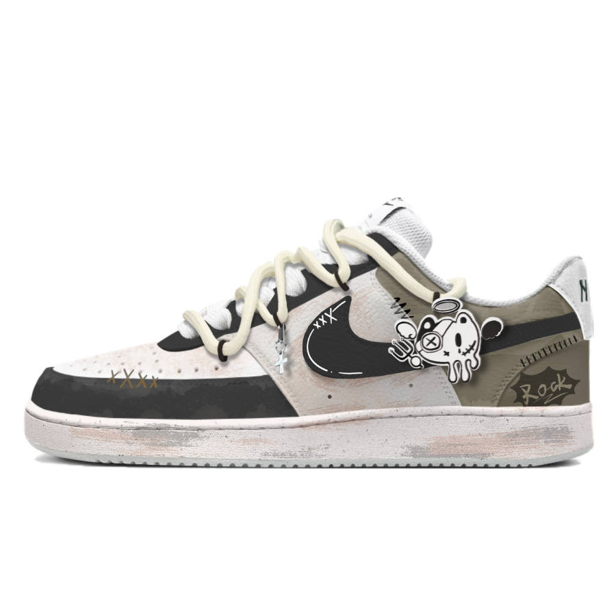 Nike Nike Court Vision 1 Free Panda, Rocking Cat Slip Resistant Abrasion Resistant Low top Skateboard Shoes Men's