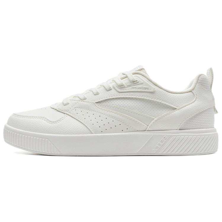 XTEP Synthetic Leather, TPU Non slip Lightweight Low top Skateboard Shoes Women's Sail White