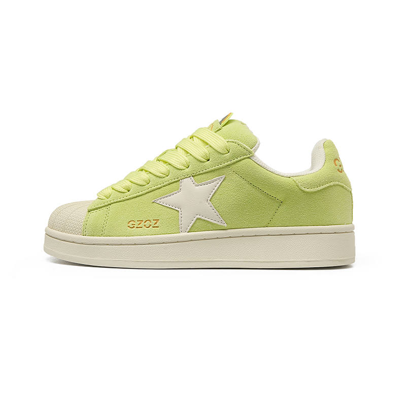 GZOZ Slip Resistant Cushioning Abrasion Resistant Low top Skateboard Shoes Unisex Neon Yellow