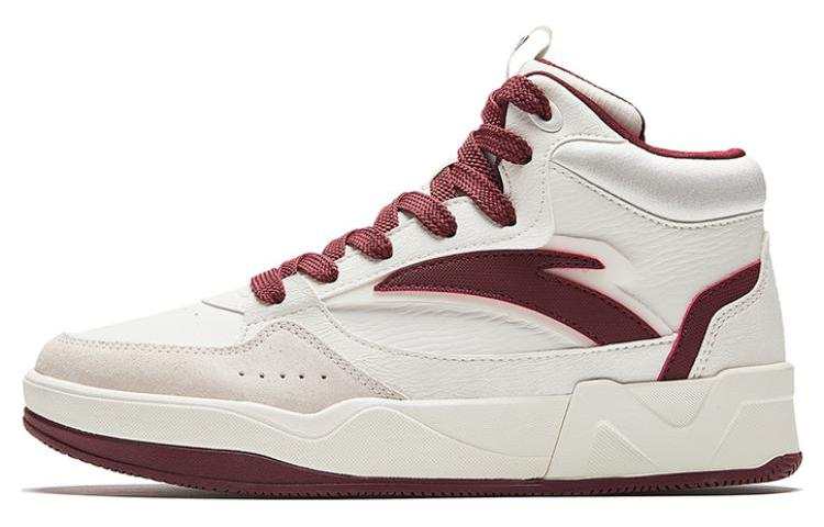 Anta Comfortable Cushioning, Wear Resistant High top Skateboard Shoes Women's Ivory White