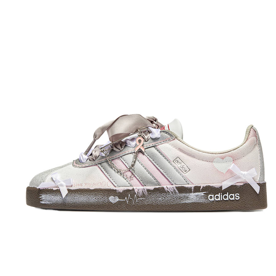 Adidas Neo VL Court 2.0 Lifestyle Zen Circle, Etc. Slip Resistant Slip Resistant Low top Skateboard Shoes Unisex Pink