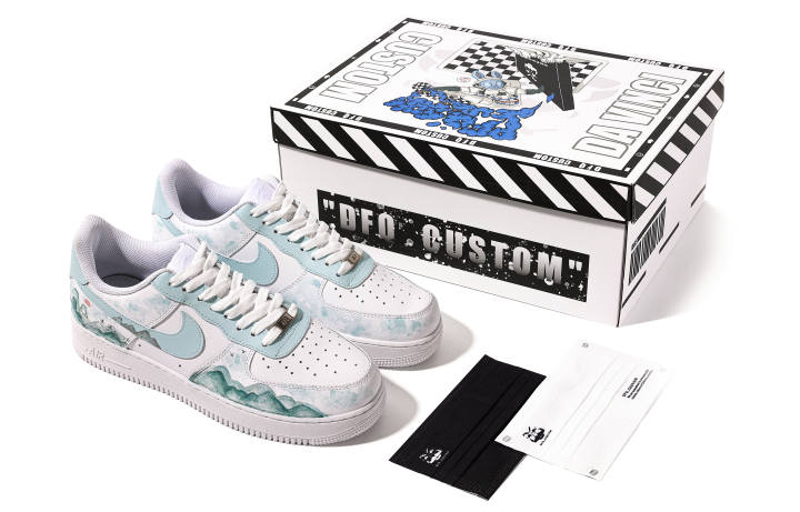 Nike Nike Air Force 1 Low top Skateboard Shoes Women's White Blue