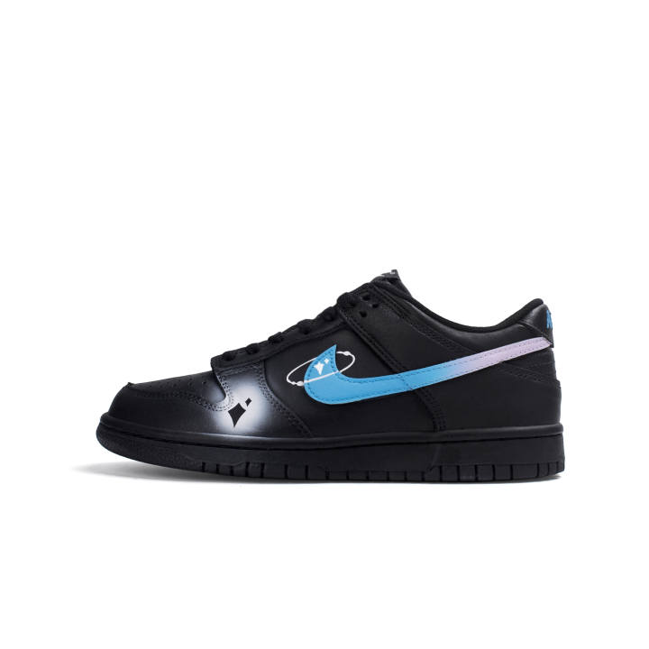 Nike Nike Dunk Synthetic Leather Abrasion Resistant Low top Skateboard Shoes Unisex Black