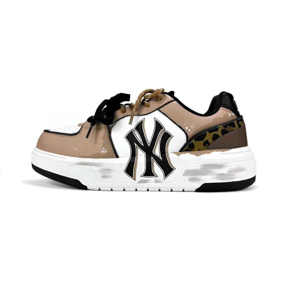 MLB Chunky Liner Hazelnut Leopard Abrasion Resistant Abrasion Resistant Low top Skateboard Shoes Unisex Brown