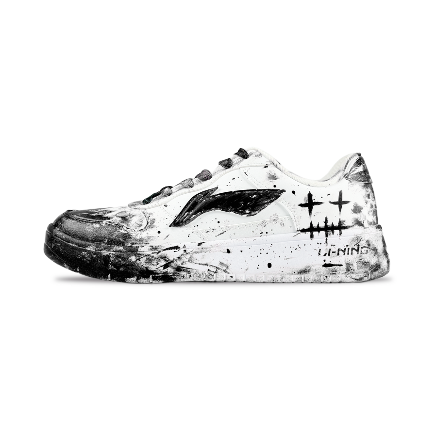 Li-Ning Li Ning Floating Boat Slip Resistant, Abrasion Resistant, Breathable Low top Skateboard Shoes Men's Black White