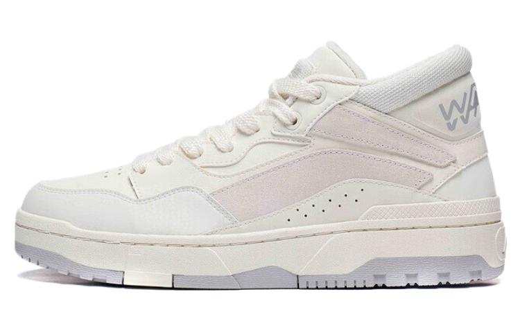 Li-Ning Li Ning Wave MID FLEECE Abrasion Resistant Balance Mid top Skateboard Shoes Men's Gray White