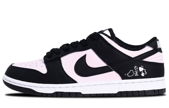 Nike Nike Dunk Abrasion Resistant Low top Skateboard Shoes Unisex Black Pink