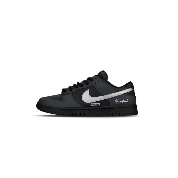 Nike Nike Dunk Abrasion Resistant Low top Skateboard Shoes Unisex Black Silver