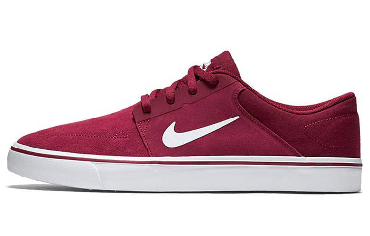 Nike Nike SB Portmore Leather Lightweight Low top Skateboard Shoes Men's Maroon