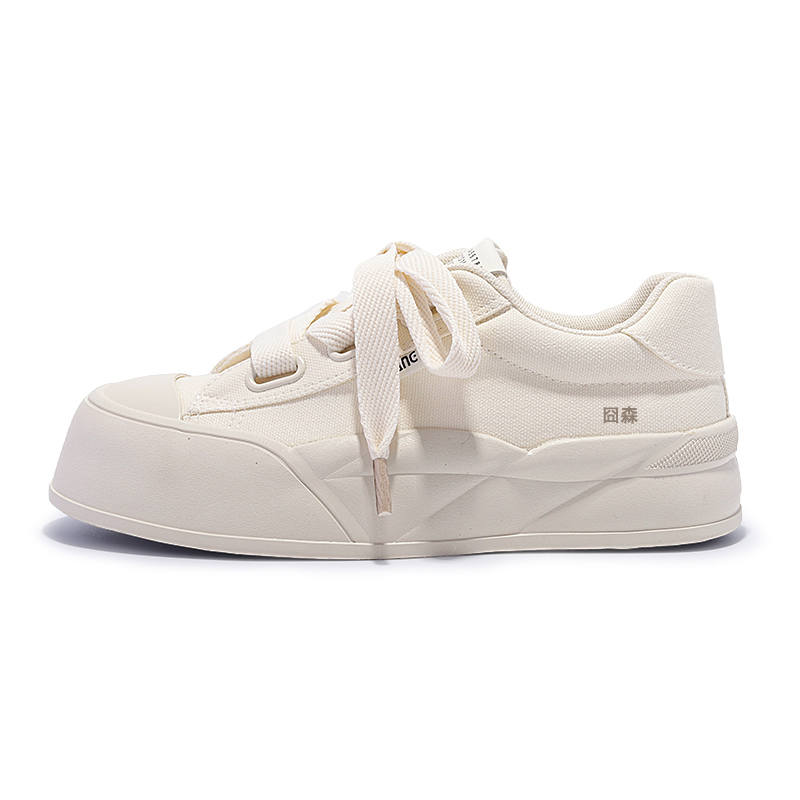 JIONGSEN Abrasion Resistant Slip Resistant Low top Skateboard Shoes Women's Beige