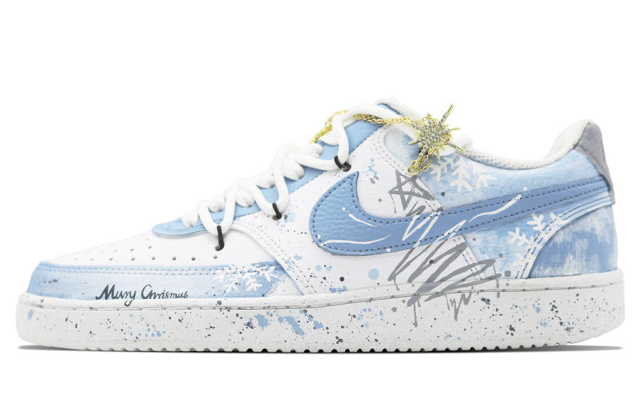 Nike Nike Court Vision Slip Resistant Abrasion Resistant Low top Skateboard Shoes Unisex Light Blue