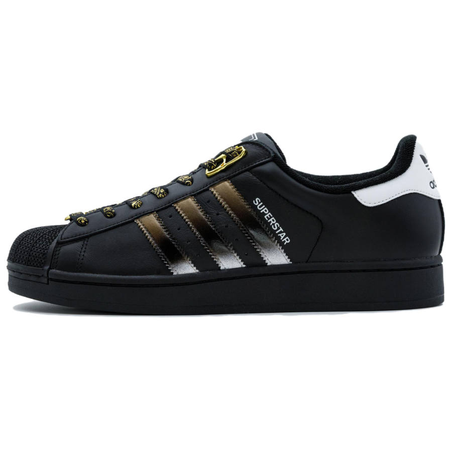 Adidas Originals Superstar 2 Golden Badge Low top Skateboard Shoes Unisex Black Gold